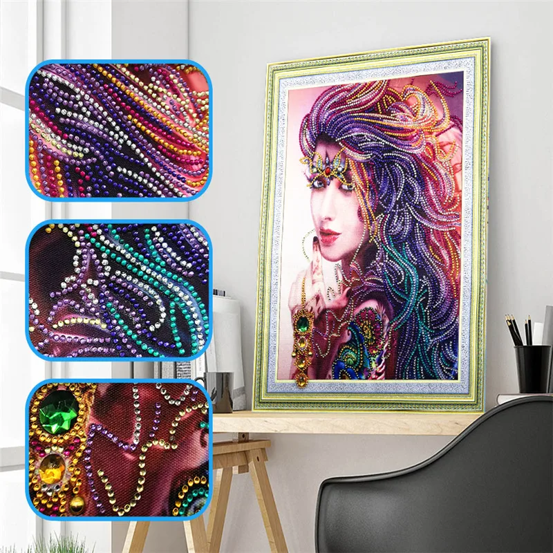 

Special shape diamond painting DIY 5D part diamond cross stitch set girl crystal rhinestone series diamond embroidery