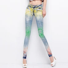 Cool Ripped Jeans Elastic Denim Low Waist Pencil Skinny Jeans Rhinestone Diamond Pencil Jeans Denim Pants Trousers Female
