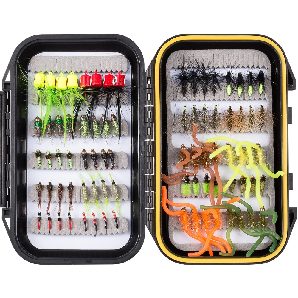 

Bassdash Fly Fishing Flies Kit Assortment with Box, 80 pcs with Dry Wet Flies, Nymphs, Streamers, Popper etc.
