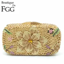 Изысканные элегантные женские вечерние клатчи в цветочек, свадебные коктейльные вечерние сумочки и сумочки с кристаллами