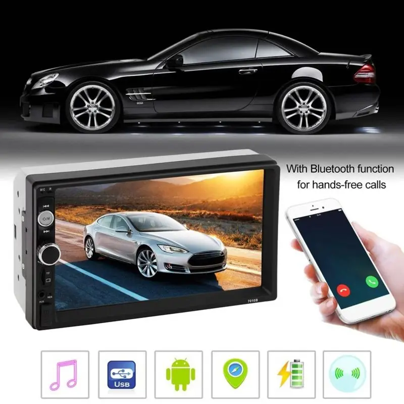

2018 New 7010B 7 Inch Bluetooth V2.0 Car Audio Stereo Touch Screen MP5 Player