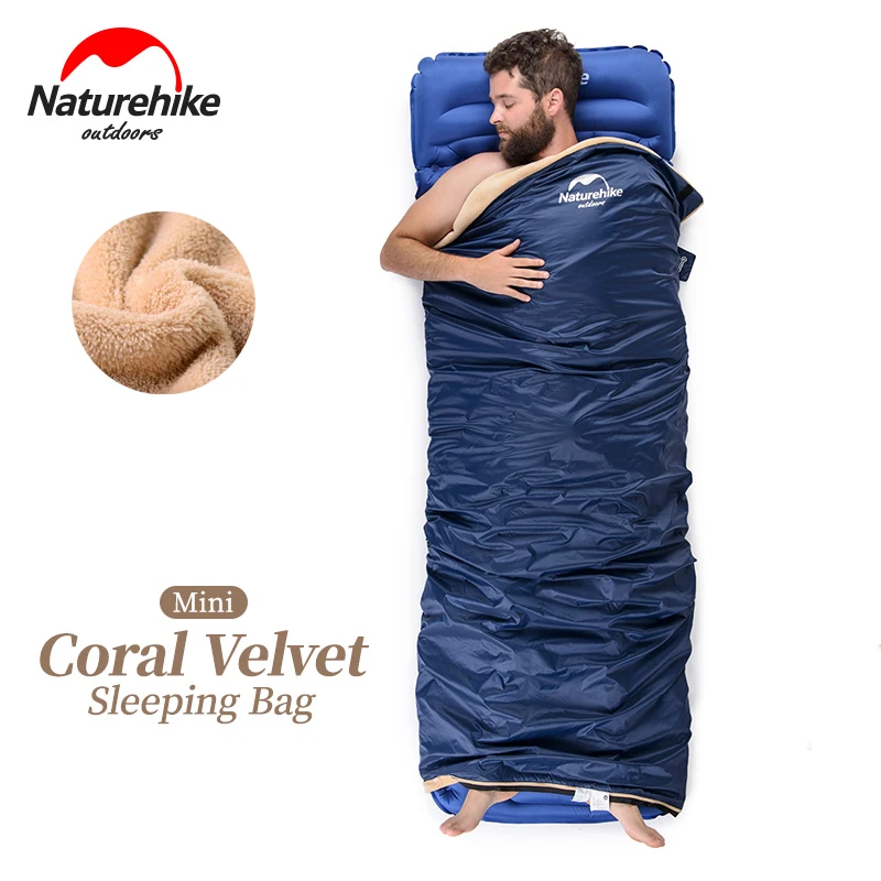

Naturehike Camping Sleeping Bag Ultralight Envelope Type Coral Velvet Sleeping Bag Outdoor Camping Portable Blanket NH17S015-S
