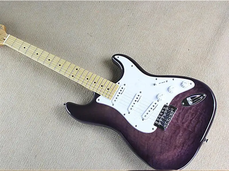 

purple pattern body Electric Guitar with white pickguard ,maple Fingerboard,3 Pickups,can be changed free shipping