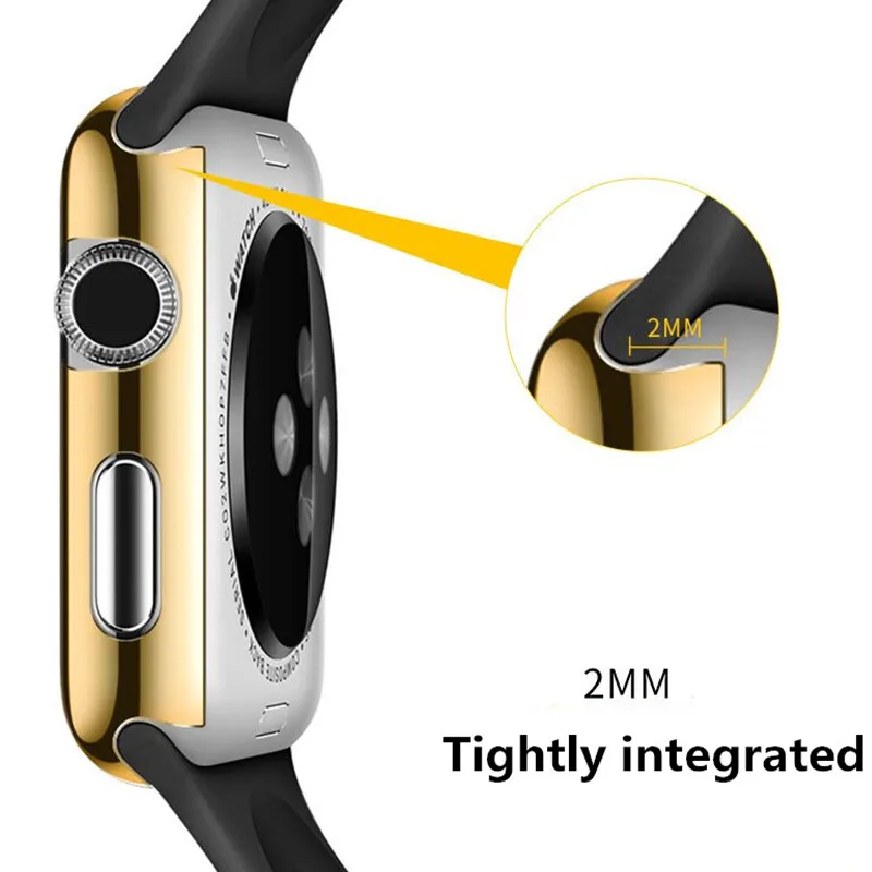 Качественный чехол для часов Apple Watch 5, 4, 40 мм, 44 мм, для iwatch, 38 мм, 42 мм, серия 1, 2, 3, защитный чехол, розовое золото, серебро, черный