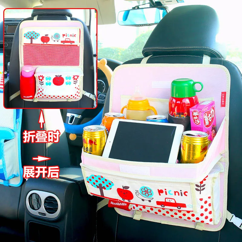 Хозяйственная сумка для автомобильных сидений, сумка для хранения, подвесная сумка-Органайзер, Кожаная подставка для чашек, держатель для хранения, Складная полка, корзина для покупок, сиденье - Цвет: Красный