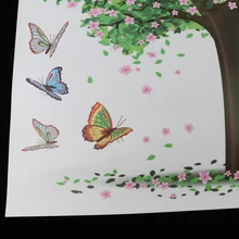 Съемный три дерева декоративный настенный декоративный стикер для комнаты автомобиля