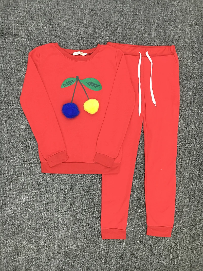 Женский спортивный костюм Cherry cute Suit Set 2020 из двух предметов в спортивном стиле