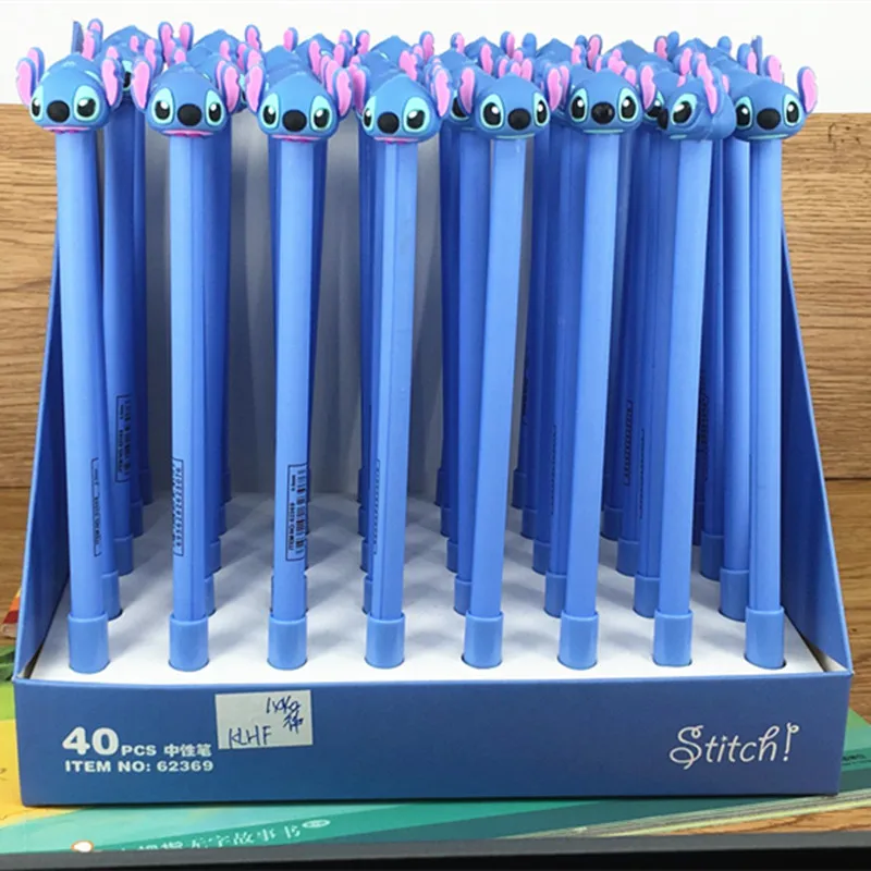 

40pcs/pack 0.5mm creative black ink gel pen promotion gift unisex pen kawaii cute cartoon stitch