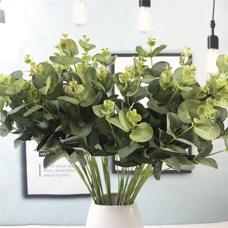 

1Bundle Eucalyptus Simulation Plant Tree Branches Silk Artificial Leaves Home Wedding Decoration Flower Arrangment Plant Flowers