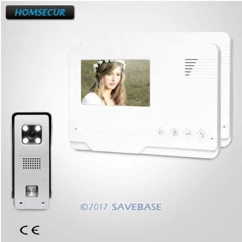 

HOMSECUR 4.3inch Video Door Entry Security Intercom with IR Night Vision for House/ Flat