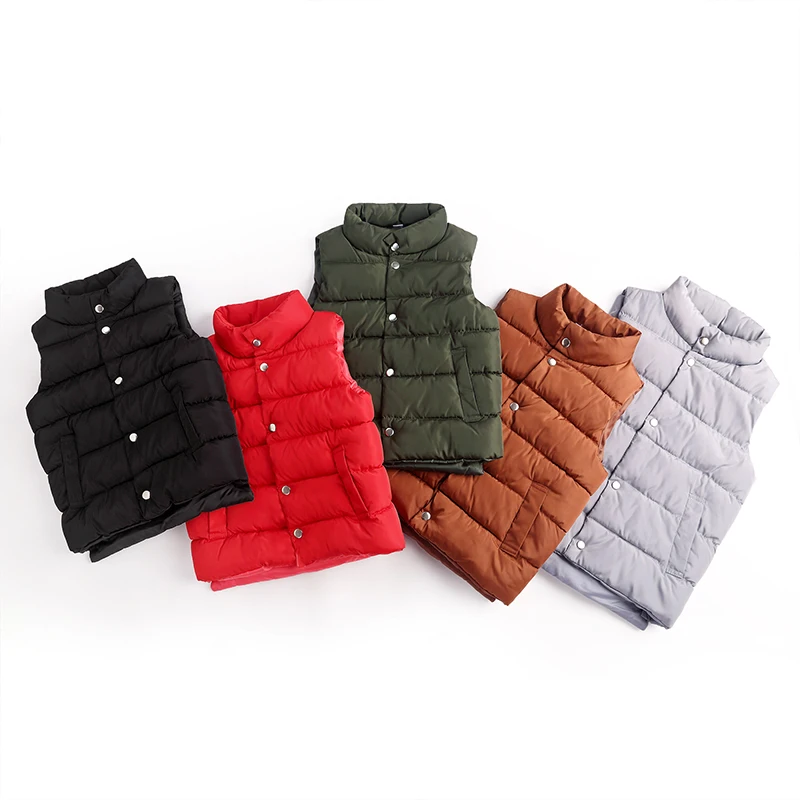 

Winter outside wearing children's down cotton vest boys and girls back of the child thickened baby cotton vest