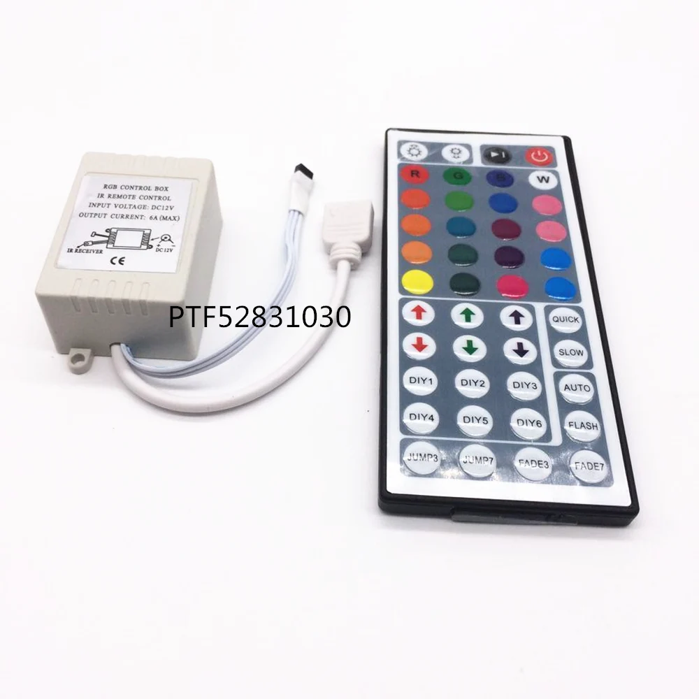 cheap Led Controller 44 Keys LED IR RGB Controler LED Lights Controller IR Remote Dimmer DC12V 6A For RGB 3528 5050 LED Strip
