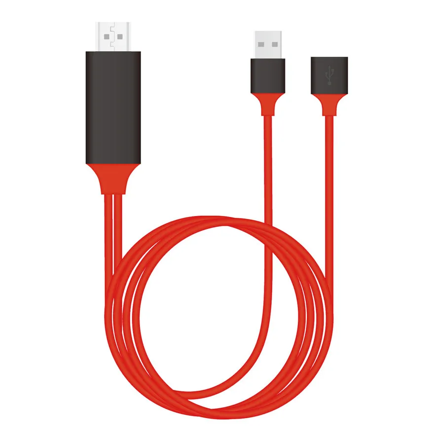 C 타입 라이트닝용 HDMI 케이블, HDTV TV TV 어댑터, 전원 케이블 포함 디지털 AV 케이블, 삼성 아이폰용, 2M, 8 핀, 50 개