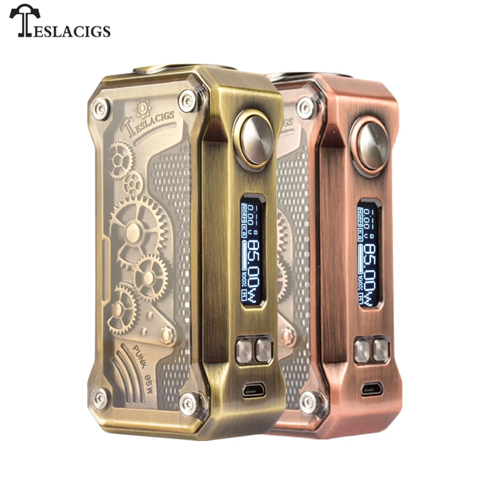 Оригинальный Teslacigs панк мини 85 Вт Mod стимпанк 510 нить TC TCR Vape 18650 электронная