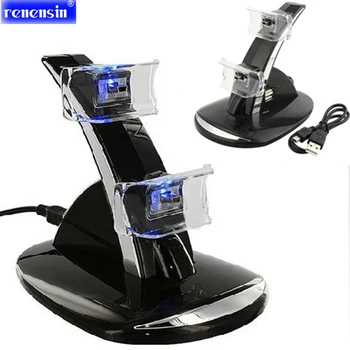 

PS3 LED Light Dual USB Powered Charging Dock Stand Holder Support Charger For Sony PlayStation 3 PS3 Controller Game Accessories