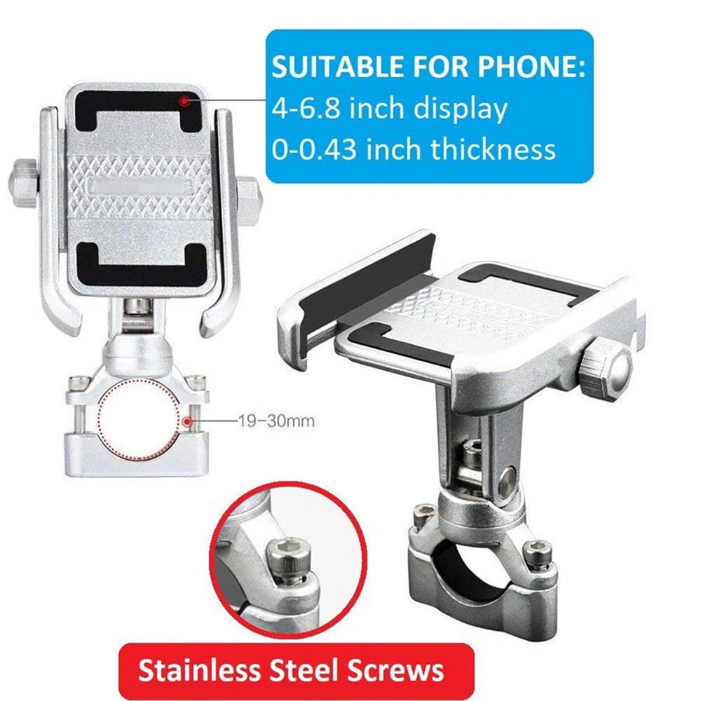 

Aluminum Motorcycle Bicycle Holder Mount MTB Handlebar For Mobile Phone GPS Phone Stand Universal 360 Degree Rotating Support