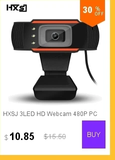 HXSJ 3LED HD веб-камера 480P PC камера с поглощающим микрофоном Микрофон ночное видение для Skype PC камера USB веб-камера