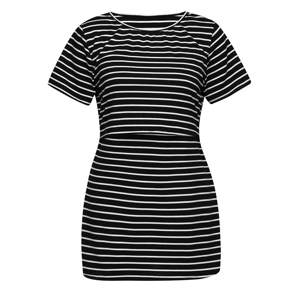 

LONSANT Pregnancy clothes Women Cotton Striped blouse Maternity Mom Nursing T-shirt summer casual Breastfeeding Tops clothes