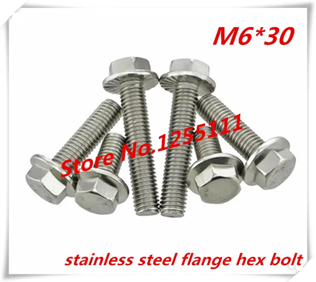 50pcs M6*30 M6 x 30 Stainless Steel Flange Hex Boltin Bolts from Home