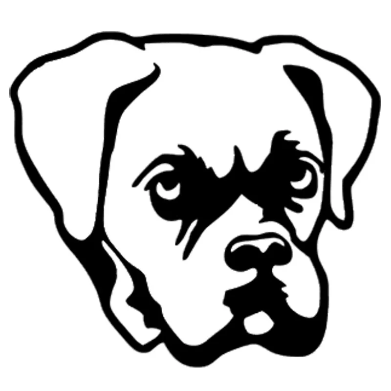 Buy 11.4*10.3CM Boxer Dog Car Stickers Cute Waterproof