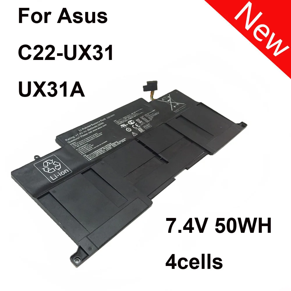7.4V 50WH 4cell Laptop Battery Replacement For ASUS C22 UX31 Ultrabook UX31 UX31A UX31E Brand