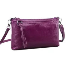 New first layer cow skin women messenger bag pure genuine leather ladies shoulder bags candy color mini bag clutch S-75