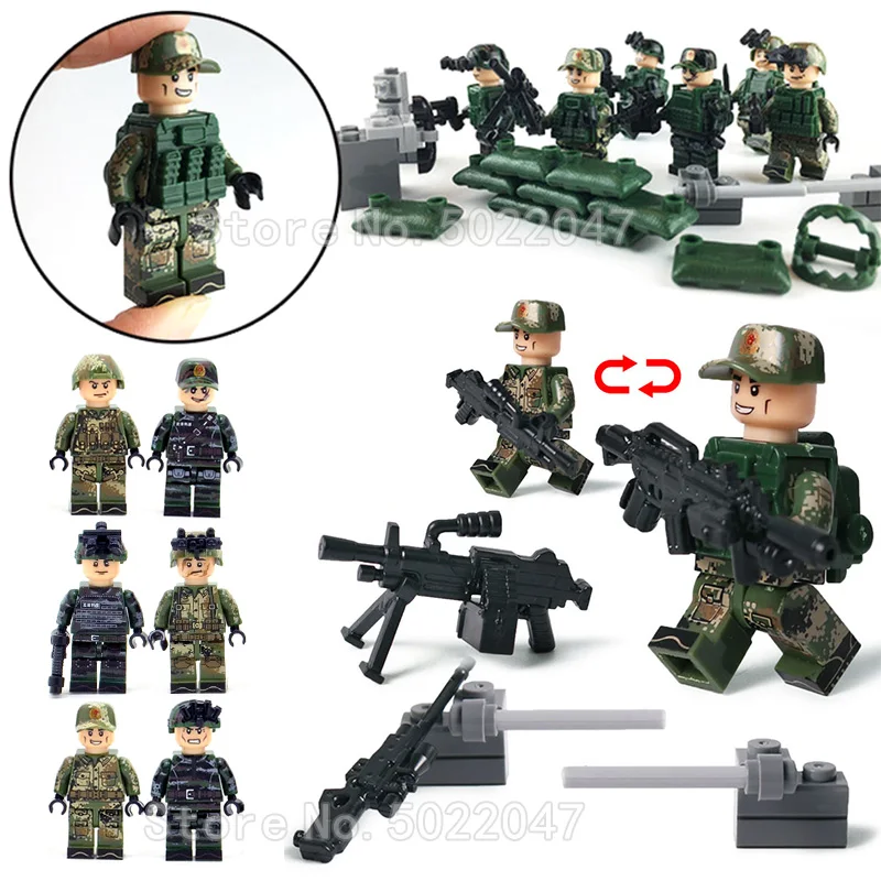 

Military Figures Special Police Series Building Blocks Armed Blade Alliance Special Force Weapons Sandbag Helmet Toys Legoinglys