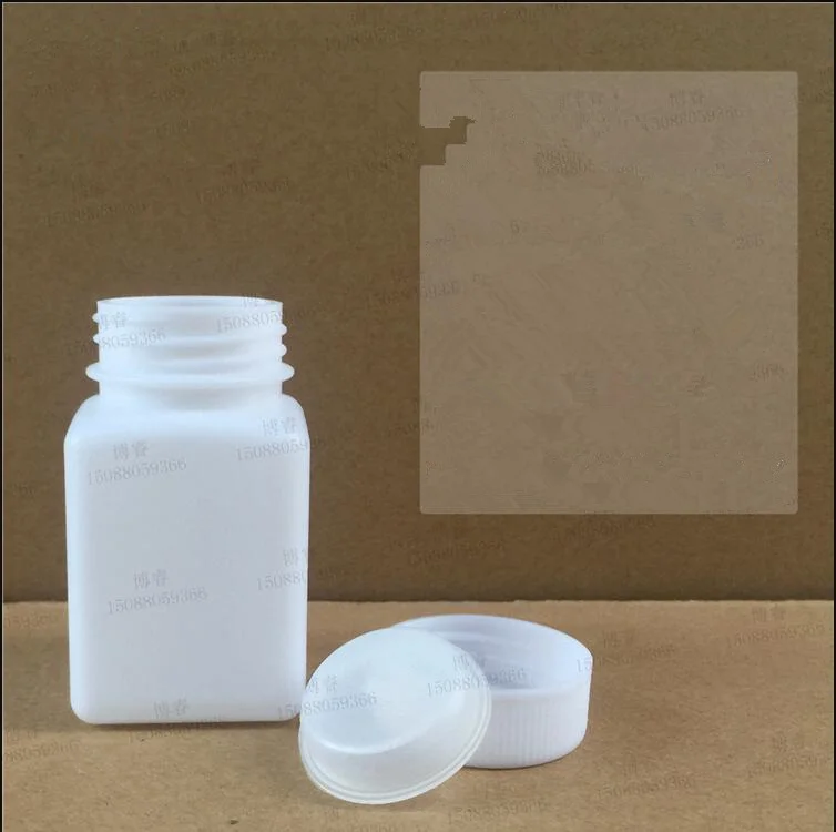 50 шт. 100 мл HDPE Белый квадратные пластиковые бутылки органического растворителя жидкости контейнер упаковка закрыта Внутренняя крышка