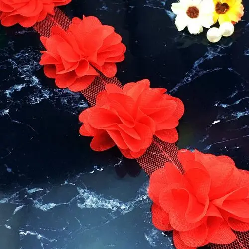 118 штук, 6 см, шифоновые цветы, ткань, цветок, сделай сам, аксессуары для волос, платье, украшения для повязки на голову, свадебные и вечерние украшения - Цвет: H01-Dark Red
