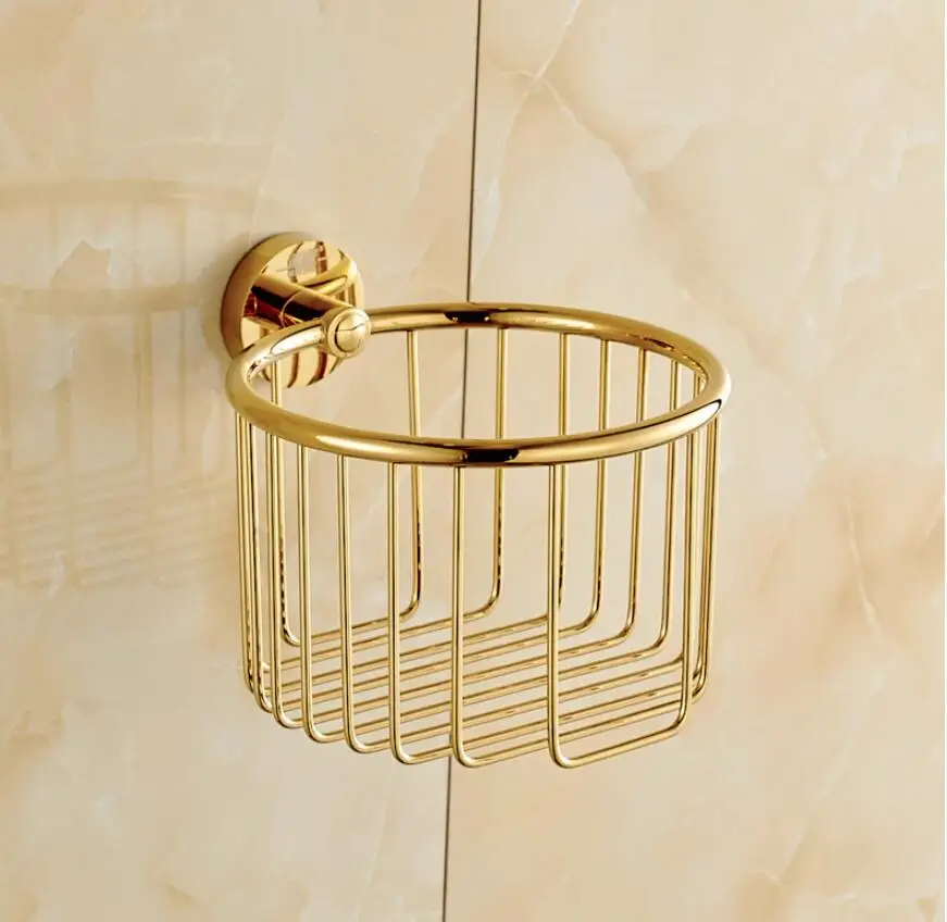 Туалетная рулонная бумага держатель Полка цельное Латунное золото аксессуары для ванной комнаты рулон ткани вешалка для хранения