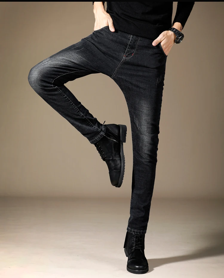 Spring New Men Jeans Black Classic Fashion Designer Denim Skinny Jeans Men's Casual High Quality Stretch Slim Fit Trousers