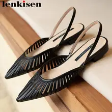 Женские босоножки на низком каблуке Lenkisen дизайнерские из