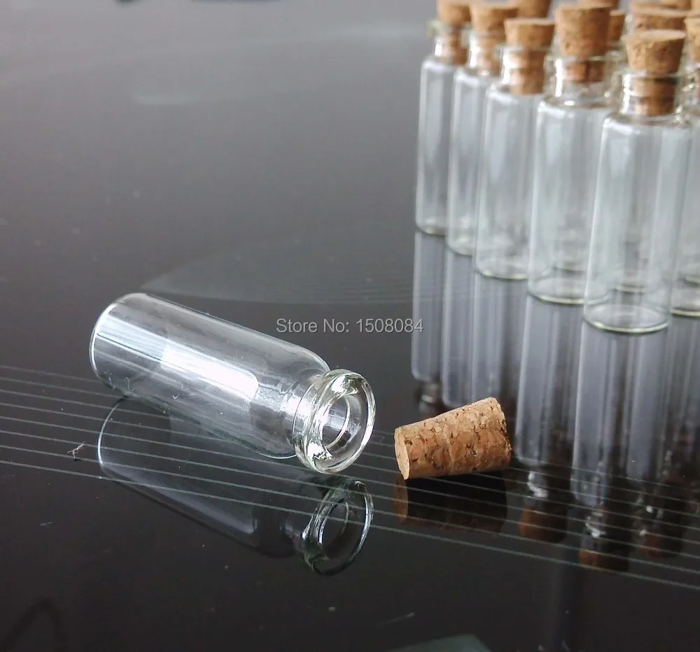100 PCS 2 ml small glass vials with cork tops tiny bottles Little empty
