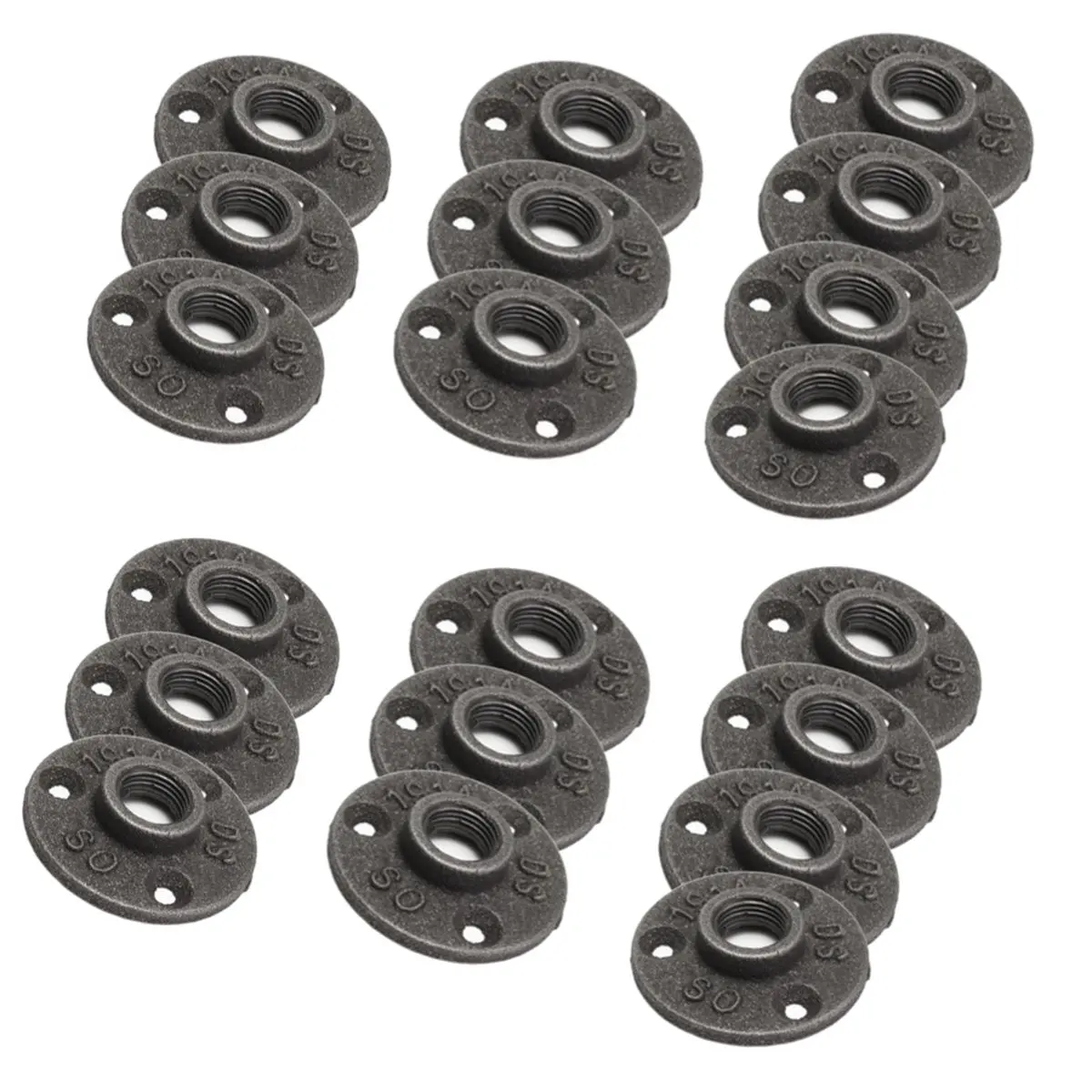 10 шт. 1/2 &quot3/4&quot черный декоративные ковкое железо пол/стены фланец ковкий чугун
