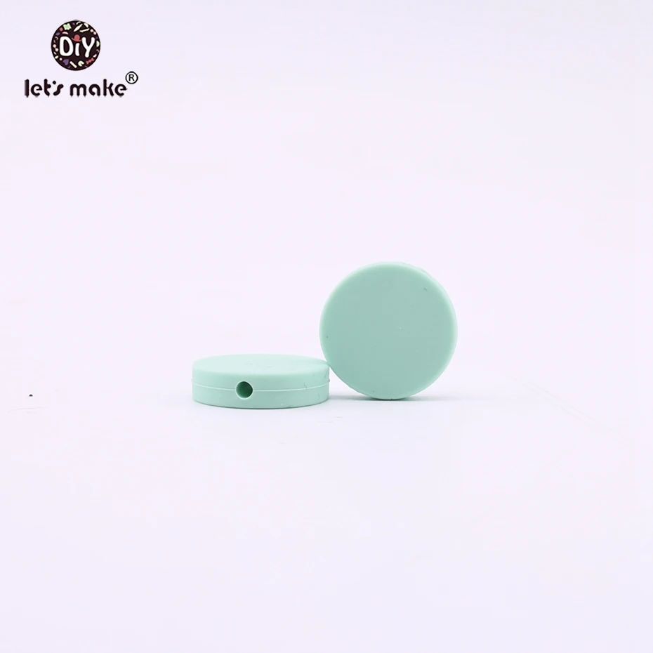 

Let's make Saucer Loose Beads Food Grade Silicone Teether BPA Free Mint Color Slice 20mm Beads Jewelry Making Baby Teether