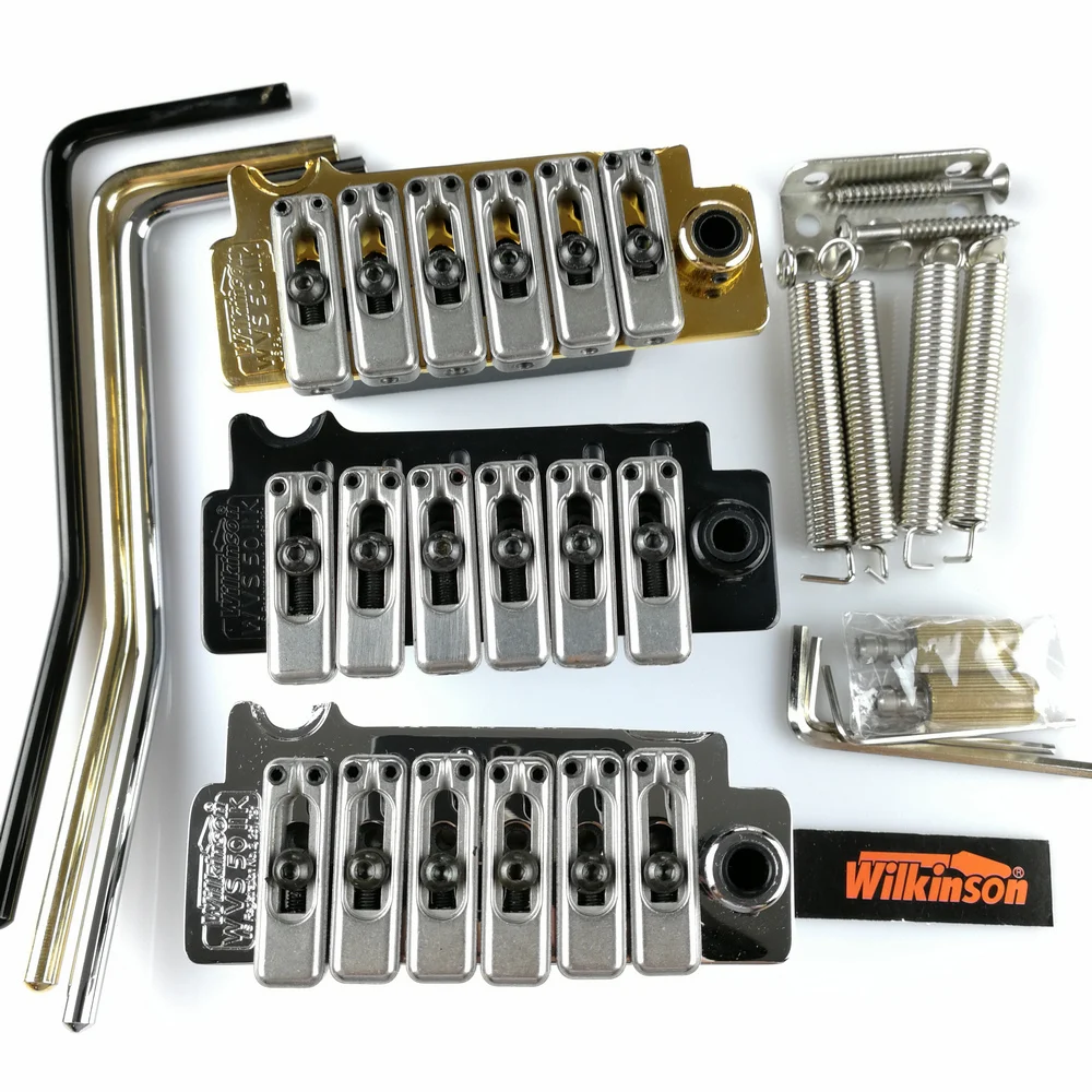 New Wilkinson WVS 50 II K Guitar Tremolo Bridge Kit Chrome Black And Gold Brand