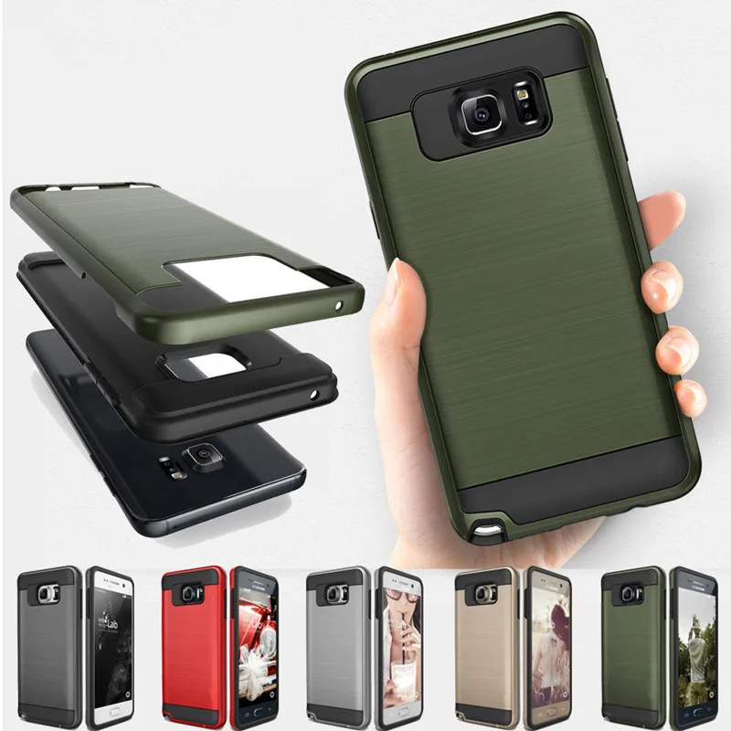 

NEW Luxury Slim Brushed Armor Cover Case For Samsung Galaxy S8 Plus S5 S6 S7 Edge Hybrid Hard PC+TPU Shockproof Protective Shell
