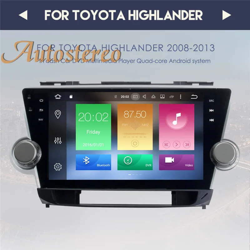 Cheap Auto stereo Android 8 Car No DVD player GPS Navigation For Toyota HIGHLANDER 2008-2014 multimedia radio tape recorder head unit 10