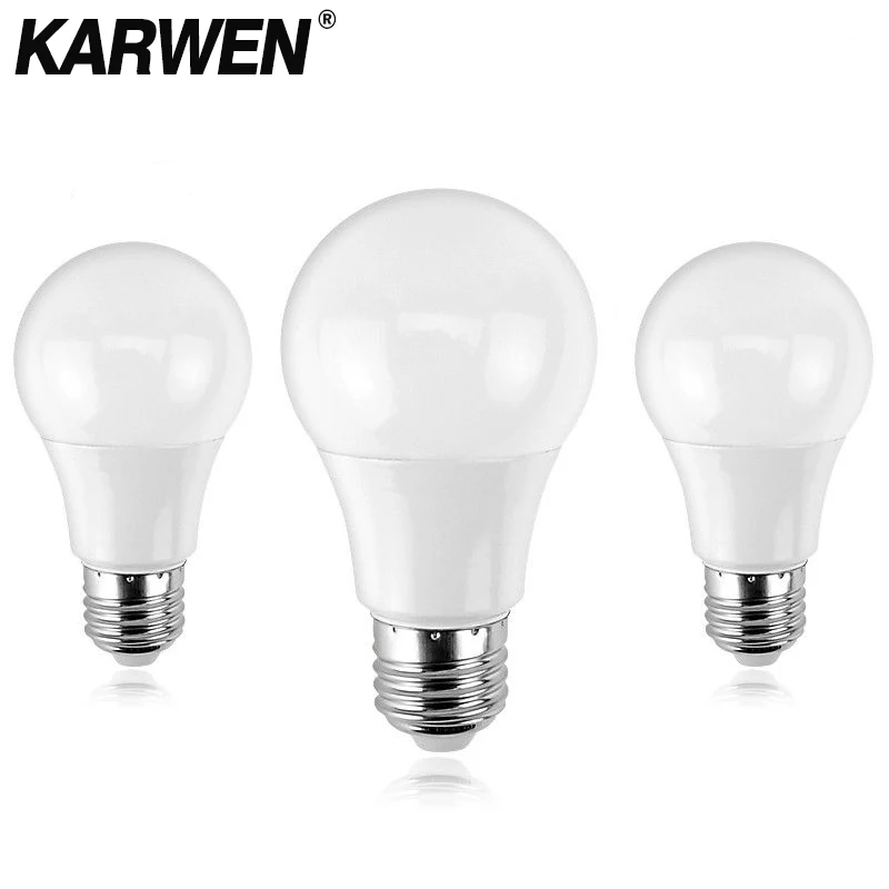 KARWEN Ampoule светодиодный светильник E27 E14 3 Вт 5 Вт 7 Вт 9 Вт 12 Вт 15 Вт 18 Вт Smart IC светодиодный светильник Холодный белый лампада Bombilla лампа