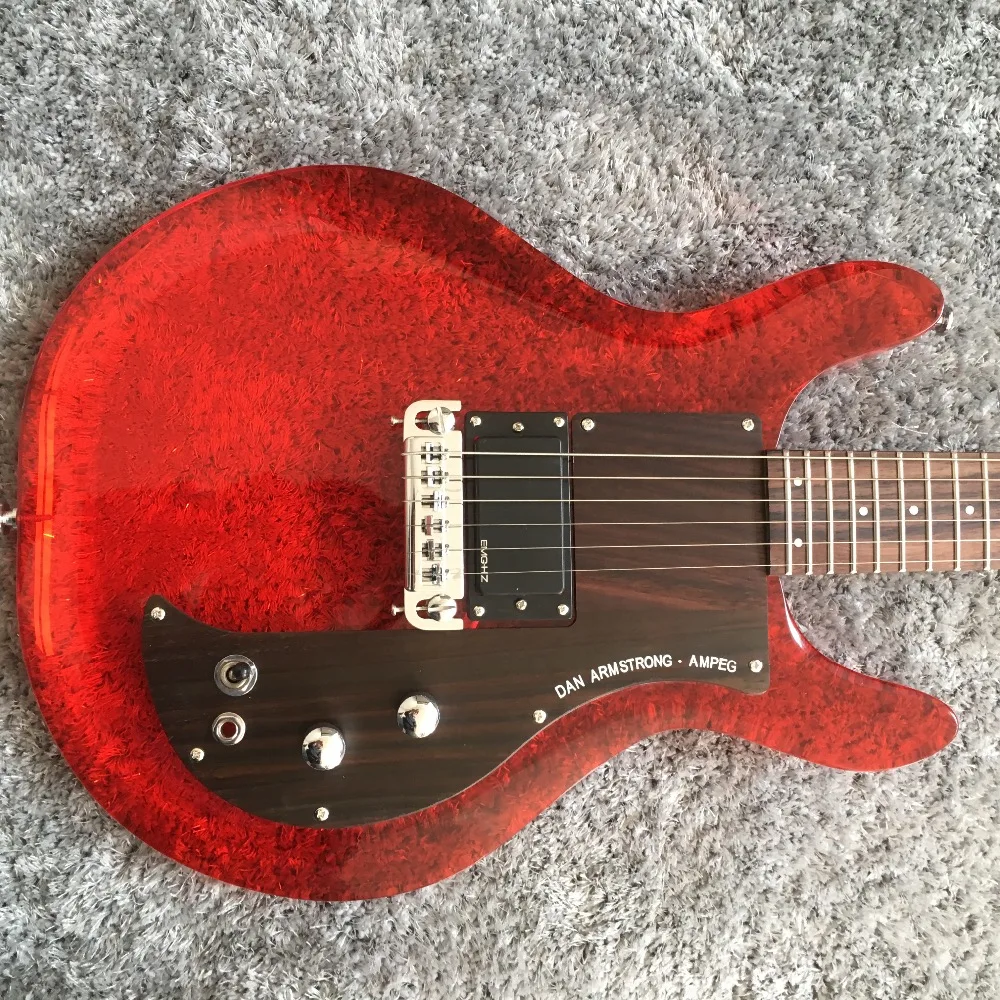 Acrylic body electric guitar Rosewood guard Fixed body pull string