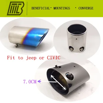 

3 Colors Car Exhaust Straight Dissipative Muffler Modified Tail Throat Liner Pipe FOR Honda Special Caliber 70mm.length 140mm