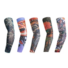 Татуировка УФ Защита бейсбольные длинные перчатки крутые хипстеры аксессуар для руки Модные поддельные тату покрытие Защита от солнца карнавальные рукава