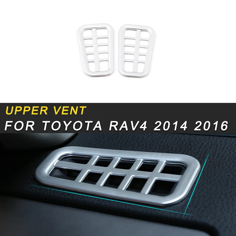 

For Toyota RAV4 2014 Car Styling Upper A/C Air Vent Outlet Panel Cover Trim Frame Sticker Interior Accessories