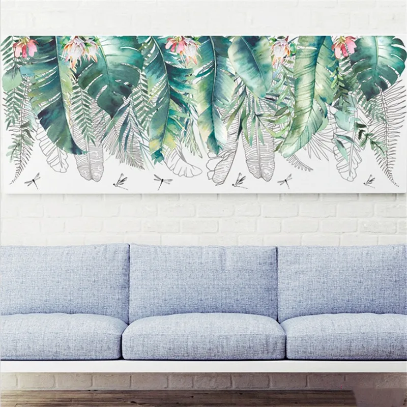 

Wall Sticker Leaf Flower Vine Kickline Literary Modern Living Room Decoration Bedroom Background Nortic Style Mural Art Poster