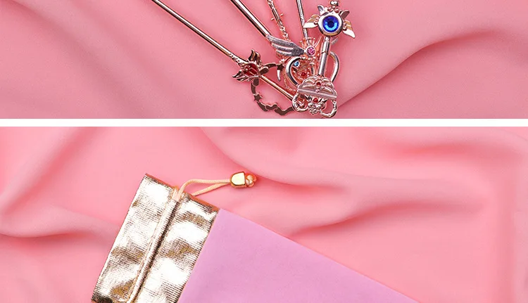 8 шт. Cardcaptor Sakura Кисть для макияжа вставка принцессы необходимые металлические ручки тени для век Кисть Профессиональные косметические инструменты