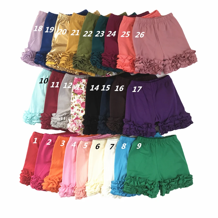 baby ruffle shorts for girls 26 Solid COLOURS Baby boutique summer Kids