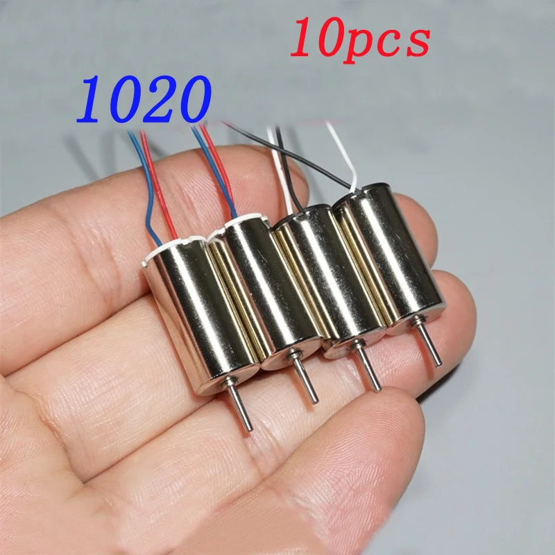 

10pcs 7.4V High Speed Large Torque Motor 1020 Coreless Airplane Motors for RC Quadcopter FPV NdFeB Strong Magnet Moteur Motors