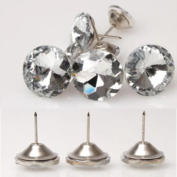 

Arts Crafts 18/20/25/30mm shank Buttons fastener Rhinestone cystal for soft decor Sofa wall bed handmade Gift DIY favor Wh