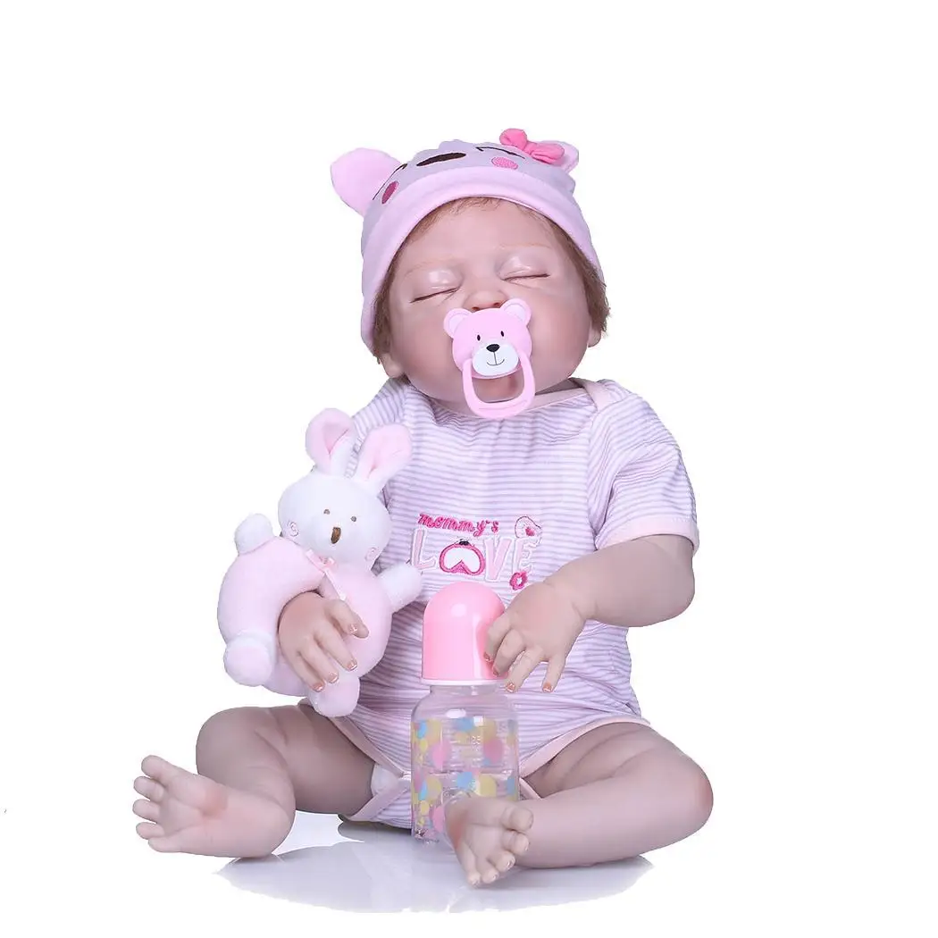 

Kids Soft Silicone Realistic With Clothes Pink Reborn Baby 2-4Years Collectibles, Gift, Playmate Doll Black