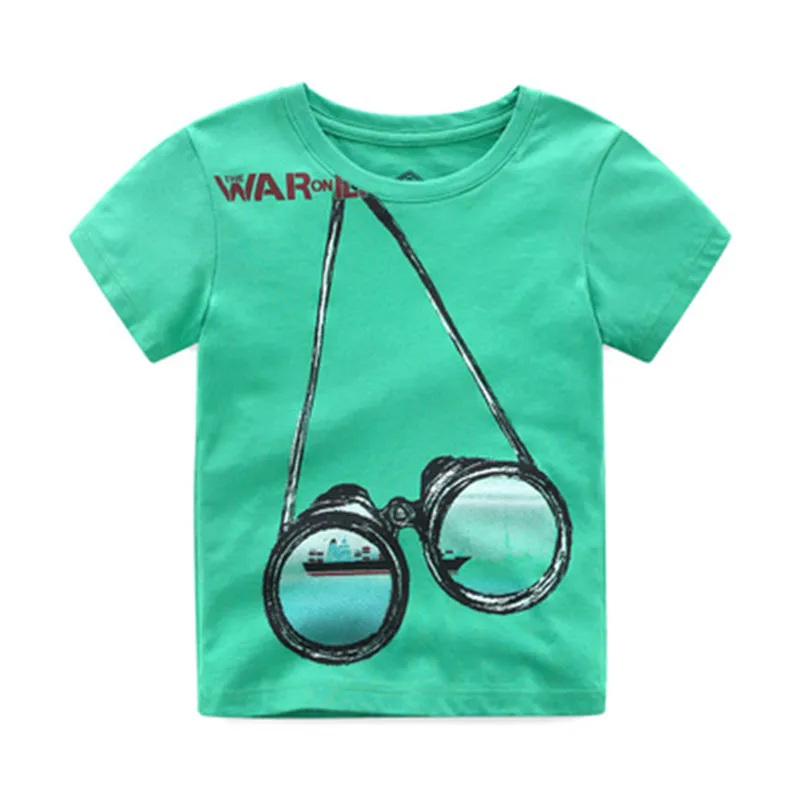 

Fashion Telescope Patterns Print Tee For Boy Girls Clothing Children White summer Children Kids Shorts Funny T-shirt Kids